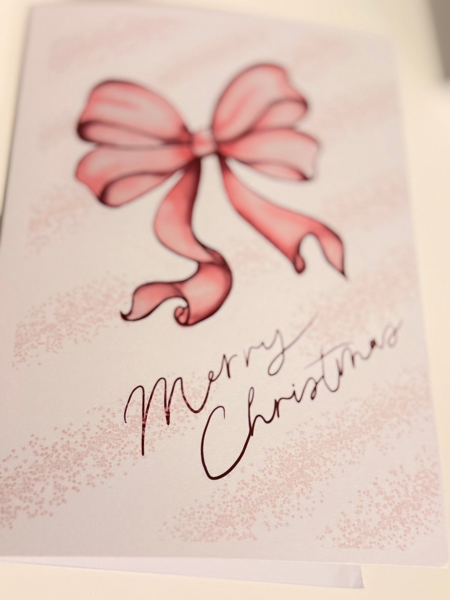 Merry Christmas Pink Bow Card