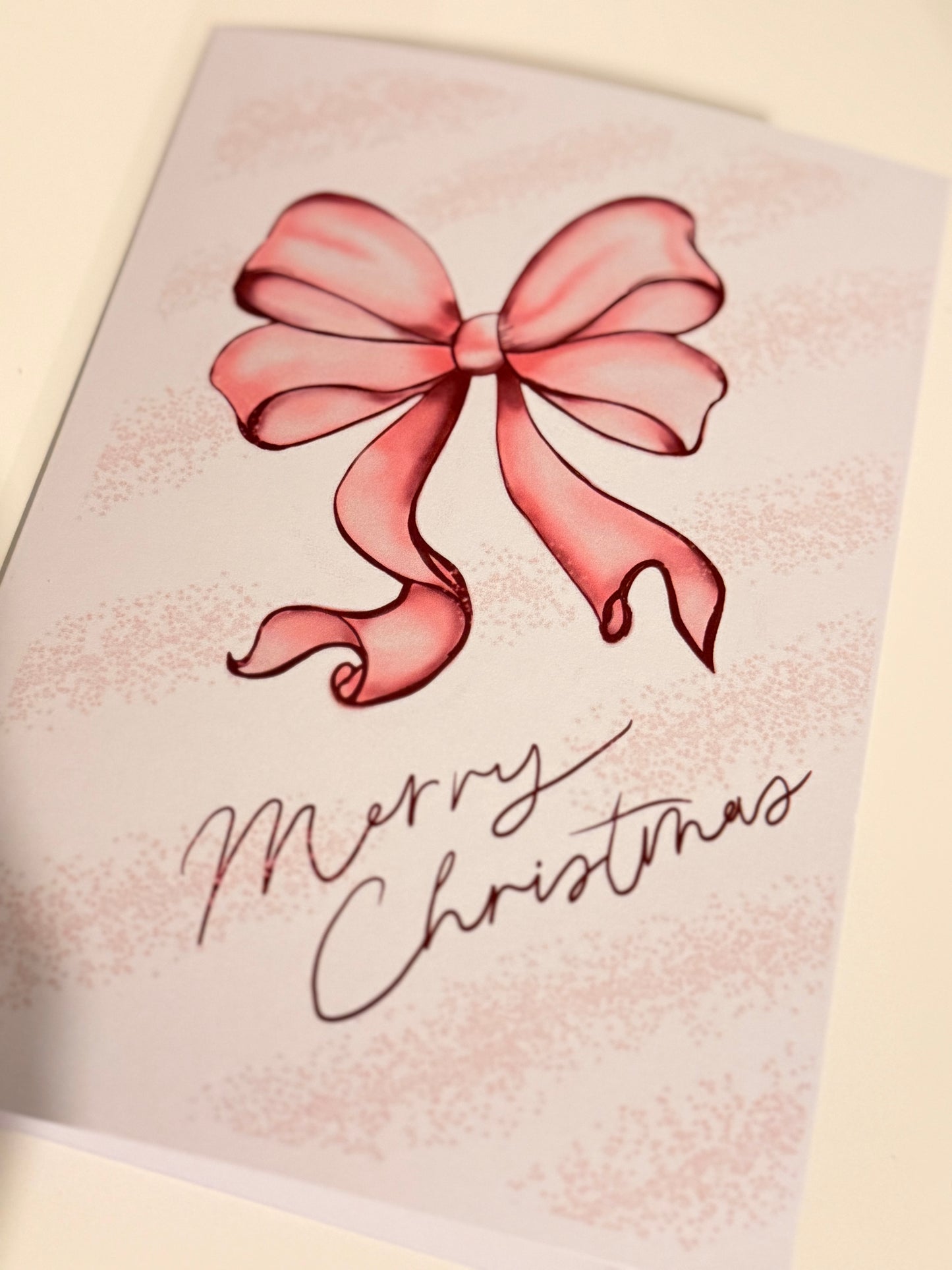 Merry Christmas Pink Bow Card