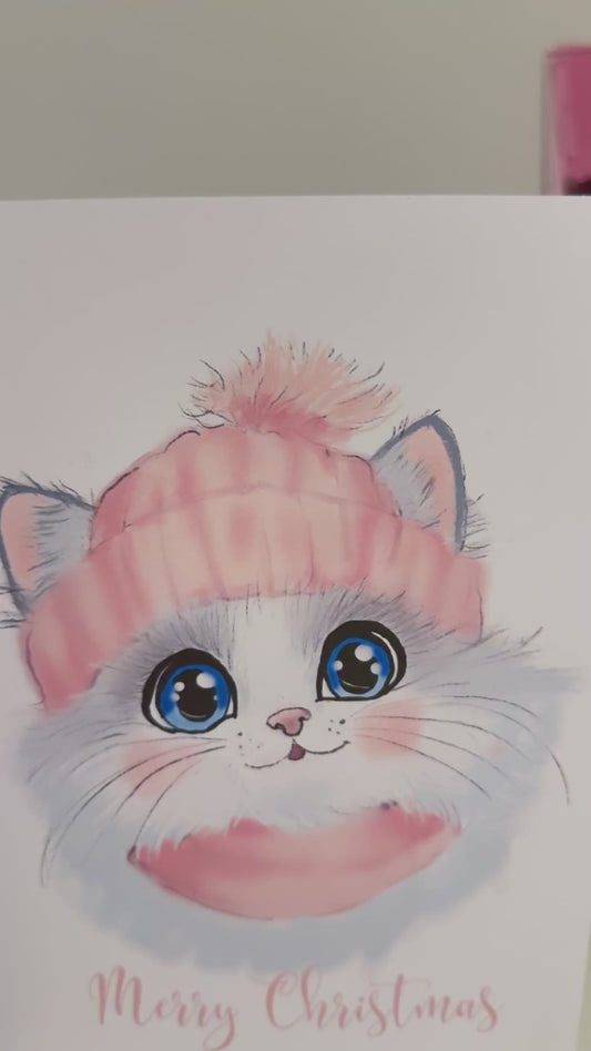 Merry Christmas Cute Cat Card